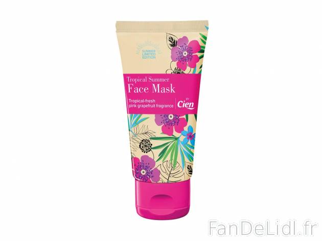 Masque gel , prezzo 0.99 € per 50 ml au choix 
-  Au choix : mangue ou kiwi ou grenade