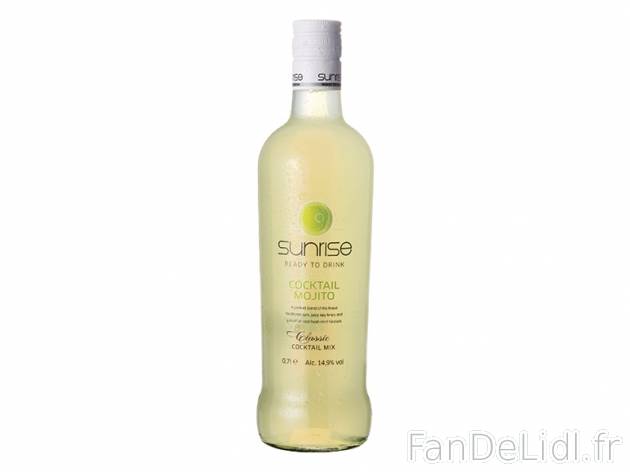 Mojito , prezzo 4.59 € per 70 cl, 1 L = 6,56 € EUR. 
- 14,9 % Vol. 
- Prêt ...