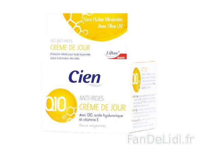 Crème anti-rides Q10 , prezzo 2.99 € per 50 ml au choix 
- Au choix : de jour ...