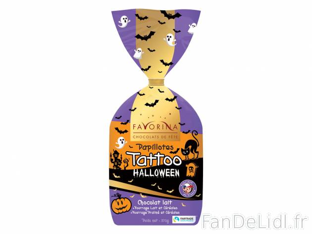 Papillotes tatoo en vente , le prix 4.49 &#8364; 

Caractéristiques

- fairtrade_cocoa_program ...