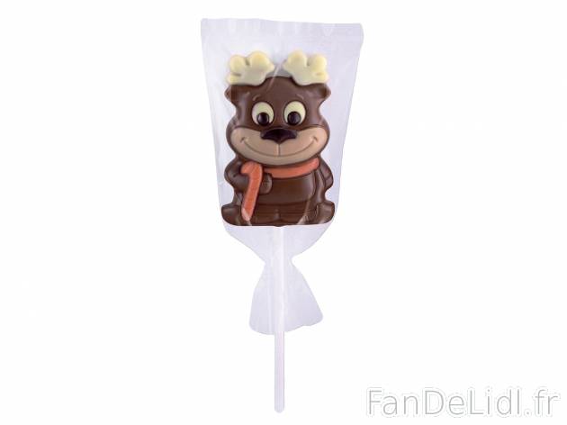 Sucette en chocolat en vente , le prix 0.99 &#8364;  
-  In&eacute;dit chez Lidl