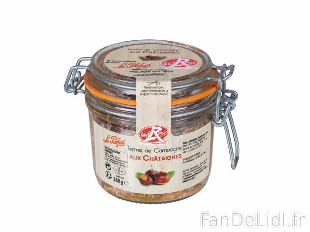 Terrine de campagne à la châtaigne Label Rouge , le prix 2.99 € 

Caractéristiques

- ...