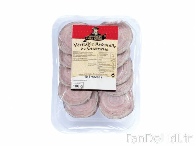 Véritable andouille de Guémené , le prix 2.69 € 
- En tranches
Caractéristiques

- ...