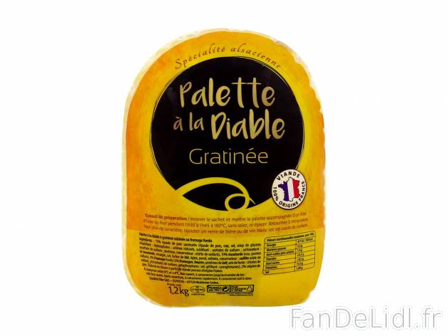 Palette à la diable gratinée , le prix 5.99 € 

Caractéristiques

- Transformé ...