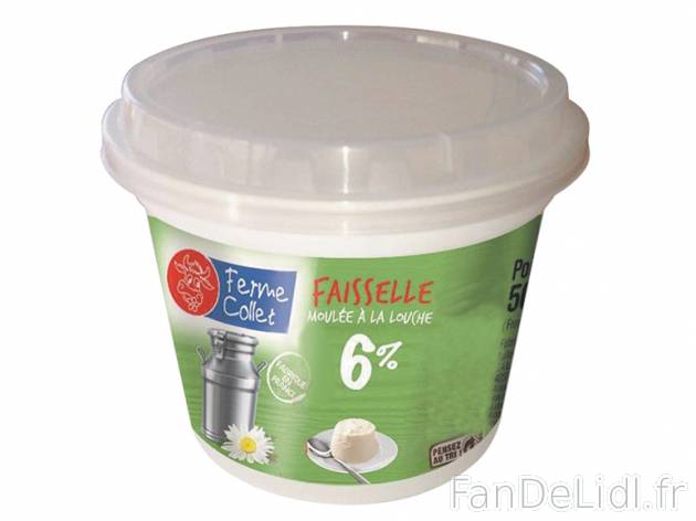 Faisselle , prezzo 1.29 € per 500 g, 1 kg = 2,58 € EUR. 
- 6 % de Mat. Gr. ...