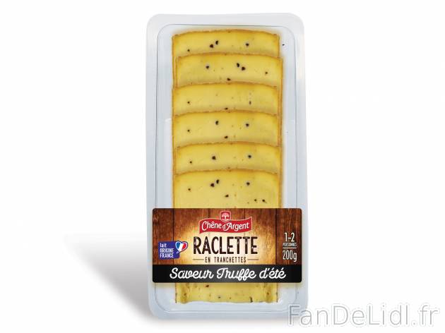 Raclette à la truffe , le prix 2.99 € 
- En tranches
- 27 % de Mat. Gr. sur ...