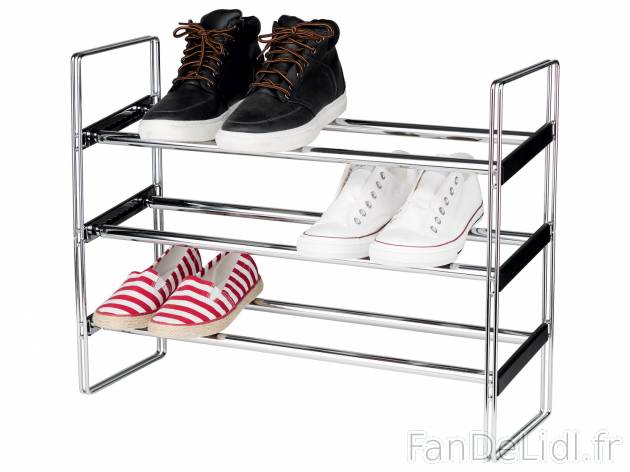 Étagère à chaussures extensible , le prix 14.99 € 
- Env. 64-119 x 50,5 x ...