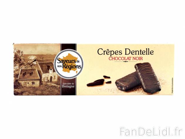 Crêpes dentelle chocolat noir , le prix 1.29 &#8364;