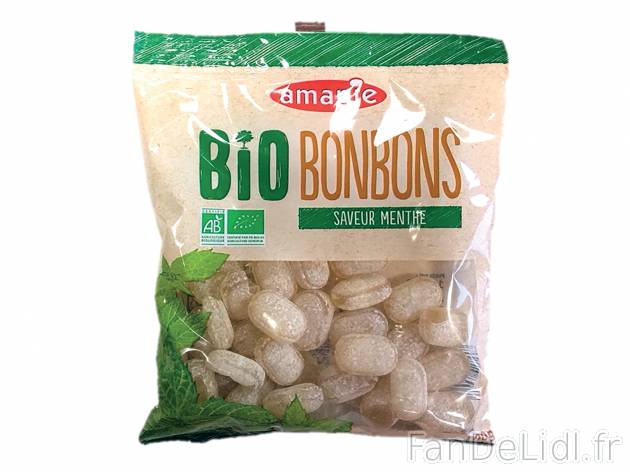 Bonbons menthe Bio , le prix 1.19 &#8364;  
-  In&eacute;dit chez Lidl