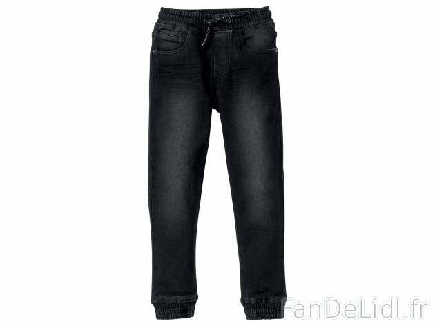 Jean garçon , le prix 9.99 € 
- Ex. 70 % coton, 29 % polyester et 1 % élasthanne ...