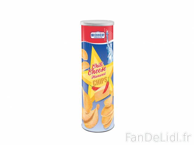 Chips , le prix 1.09 € 
- Au choix : saveur fromage-chili-oignon-steak ou chili-lemon ...