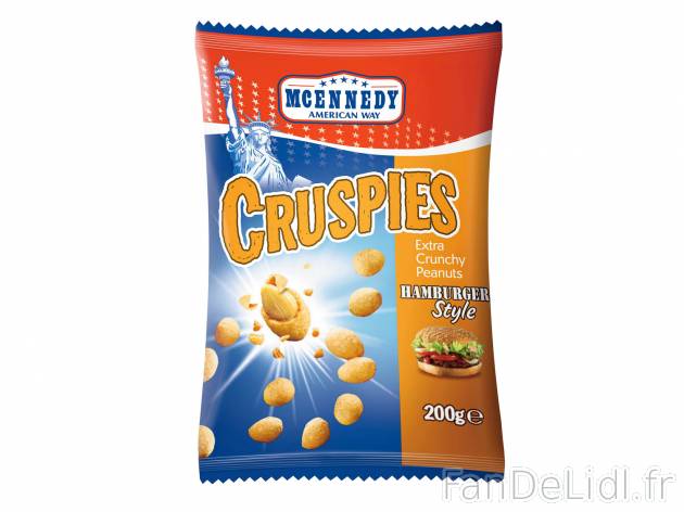 Cruspies , le prix 0.99 € 
- Au choix : saveur hamburger, barbecue ou aigre-douce et ...