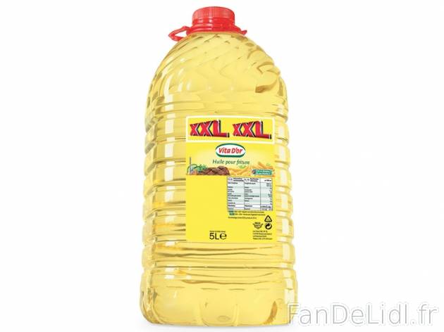 Huile végétale pour friture , prezzo 6.49 € per 5 L, 1 L = 1,30 € EUR. 
- ...