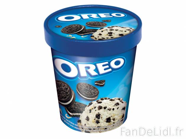 Oreo crème glacée , le prix 2.89 €  

Caractéristiques

- surgelées
