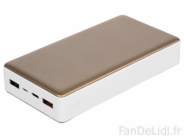 Batterie externe Powerbank Silvercrest , le prix 24.99 € 
- 20 000 mAh
- Câble ...