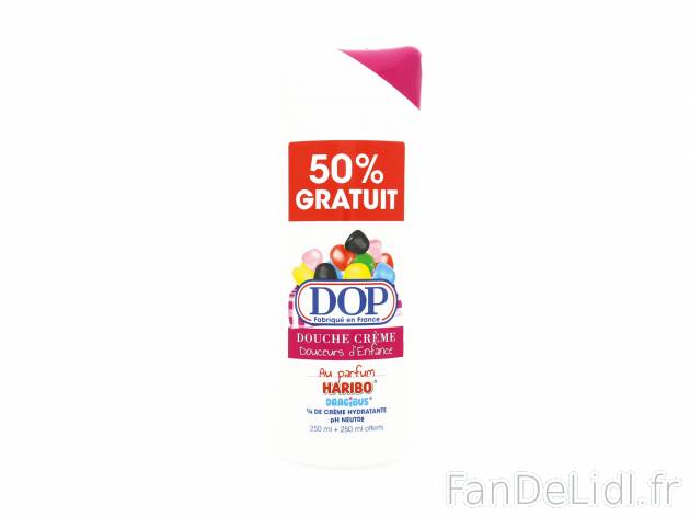 DOP douche crème , le prix 1.65 €  
-  250 + 250 ml offert