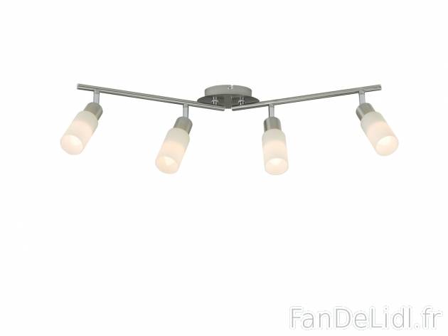 Plafonnier à LED , le prix 19.99 € 
- Au choix : 4 spots orientables en verre ...