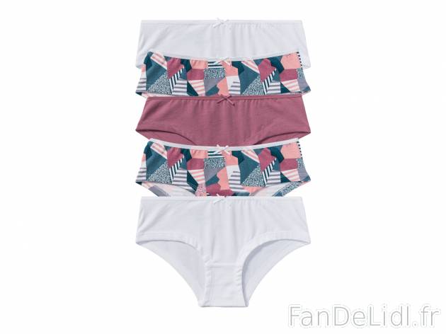 Slips ou hipsters fille Esmara Lingerie, le prix 4.99 € 
- Ex. 95 % coton et ...