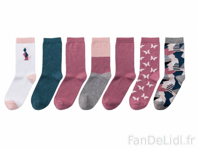 Chaussettes fille , le prix 4.99 € 
- Ex. 79 % coton, 20 % polyamide et 1 % élasthanne ...