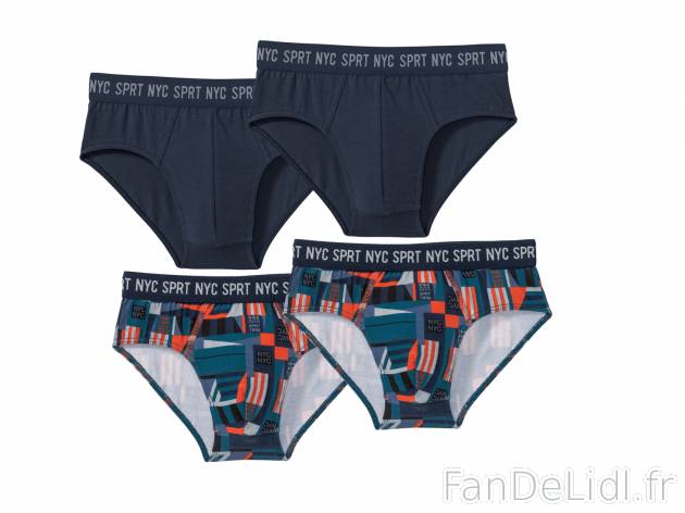 Slips garçon Livergy, le prix 4.99 € 
- Ex. 95 % coton et 5 % élasthanne (creora®)
- ...
