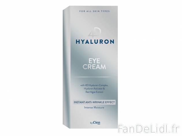 Soin contour des yeux 4D hyaluron , le prix 3.99 €