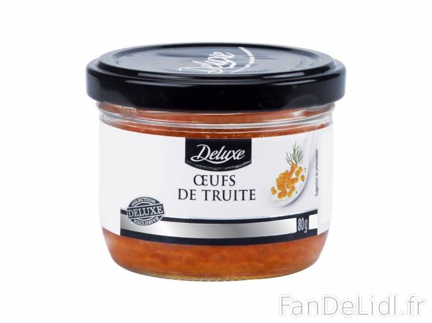 Œufs de truite en vente , le prix 3.99 € 

Caractéristiques

- Transformé ...