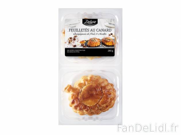 2 feuilletés en vente , le prix 3.49 € 
- Au choix : canard - champignons de ...