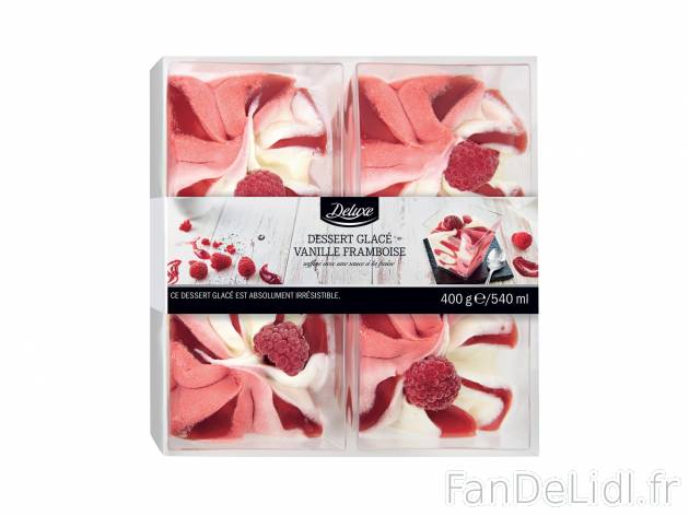 4 cubes glacés en vente , le prix 4.19 € 
- Au choix : vanille-pistache ou vanille-framboise
Caractéristiques

- ...