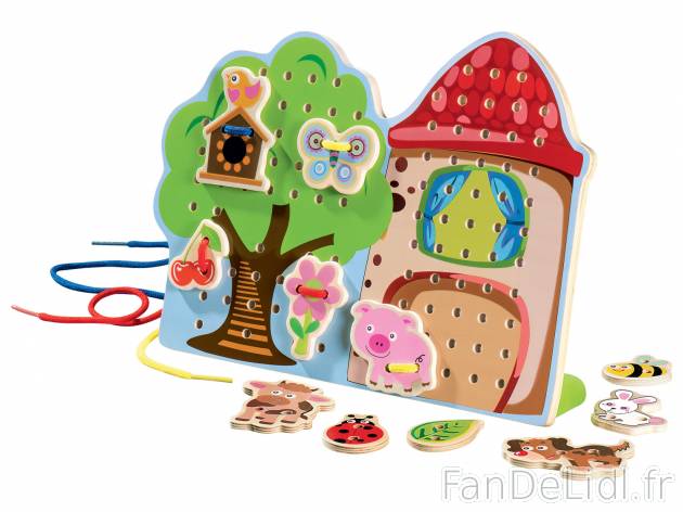 Jeu d’apprentissage en bois , le prix 4.99 &#8364; 
- Jeu d&#39;enfilage ...
