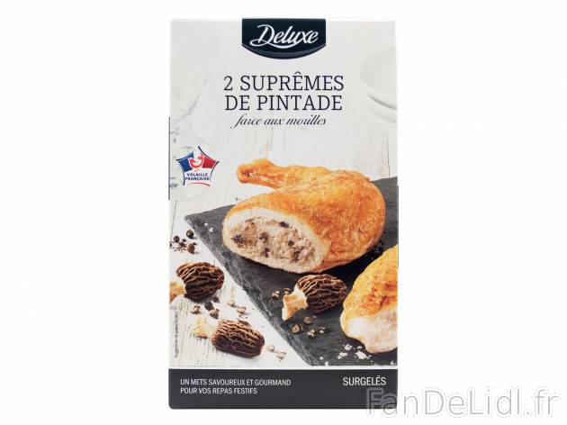 Suprêmes de pintade farce aux morilles , le prix 6.29 € 
- Inédit chez Lidl
Caractéristiques

- ...