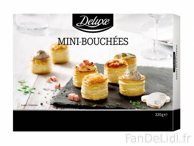 Mini-bouchées , le prix 3.99 €  

Caractéristiques

- surgelées