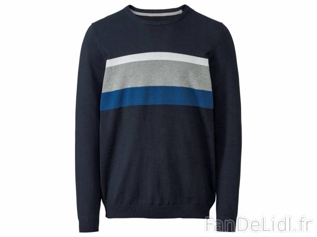 Pull homme en coton bio en vente , le prix 8.99 € 
- Du S au XL selon modèle.
- ...