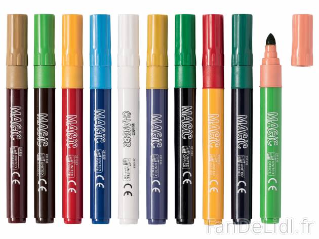Feutres magiques en vente , le prix 2.99 € 
- Lot de 10
- Changent de couleur ...