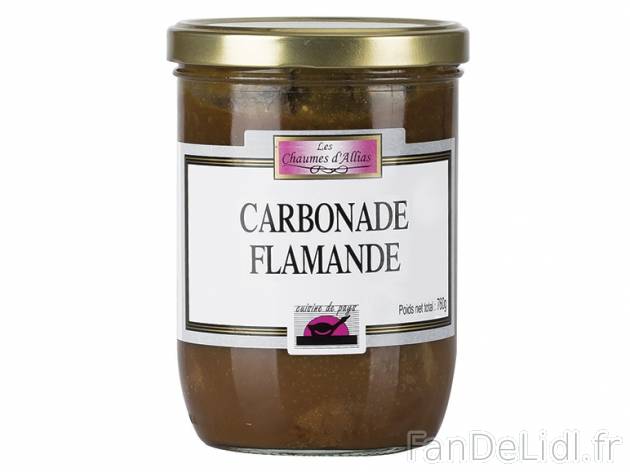 Carbonade flamande , prezzo 5.99 € per 760 g, 1 kg = 7,88 € EUR. 
- La carbonade ...