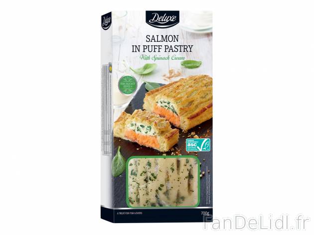 Saumon en croûte avec sauce , le prix 7.69 &#8364; 
- Au choix : sauce &eacute;pinard ...