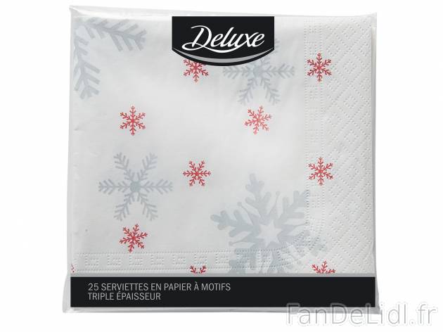 Serviettes en papier , le prix 0.99 &#8364;  
-  Motifs au choix