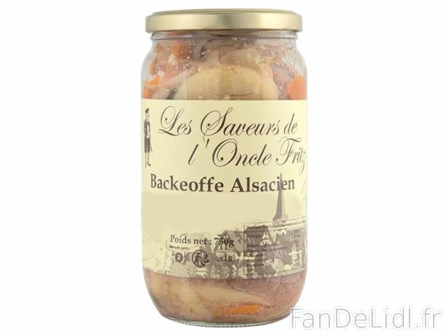 Backeoffe alsacien , prezzo 5.49 € per 750 g, 1 kg = 7,32 € EUR. 
- Un plat ...