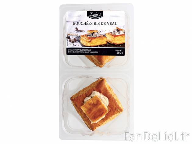 Bouchées aux ris de veau , le prix 3.99 € 

Caractéristiques

- Transformé ...