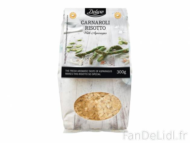 Préparation pour risotto , le prix 1.79 € 
- Au choix : asperges, champignons, ...