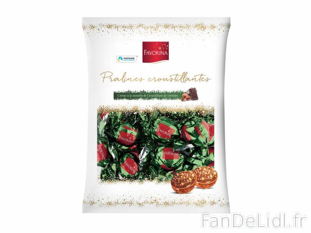 Pralines croustillantes , le prix 1.59 € 
- Crème à la noisette et croustillant ...