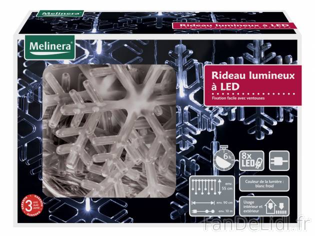 Rideau lumineux à LED étoiles ou flocons , le prix 7.99 € 
- Usage intérieur ...