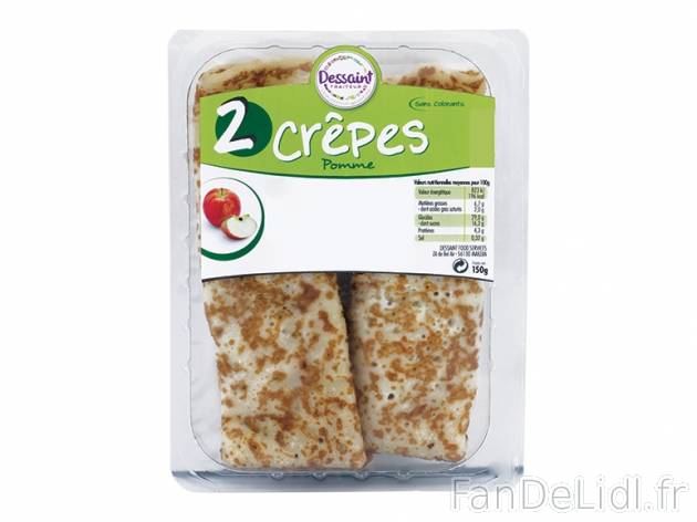2 crêpes garnies , prezzo 0.99 € per 130/150 g au choix, 1 kg = 7,62 € EUR. ...