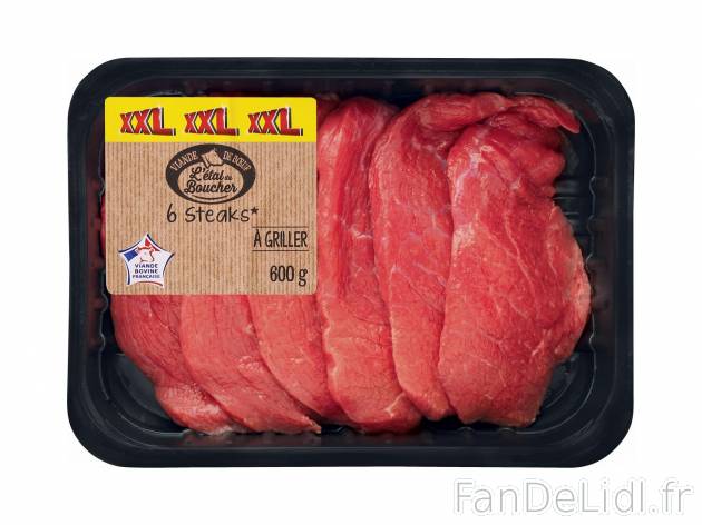 6 steaks à griller1 , prezzo 5.99 &#8364; per 600 g 
&nbsp;&nbsp;&nbsp;&nbsp; ...