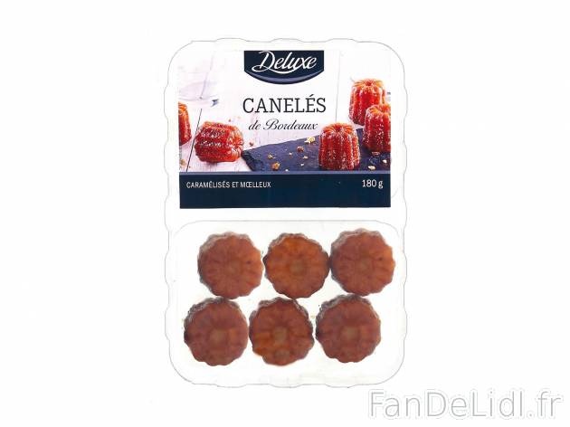 12 canelés de Bordeaux , le prix 1.69 &#8364; 

Caractéristiques

- Transformé ...