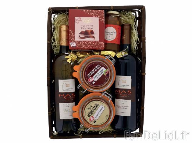 Grande corbeille de dégustation , le prix 19.99 &#8364; 
- 1 terrine de campagne ...