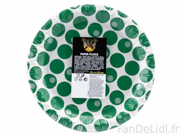 25 assiettes en carton , prezzo 1.99 &#8364; per 25 assiettes au choix 
- &Oslash; ...