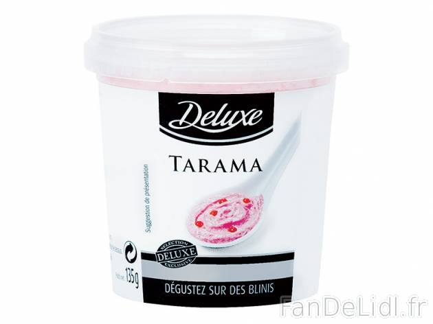 Tarama , prezzo 0.89 € per 135 g, 1 kg = 6,59 € EUR.