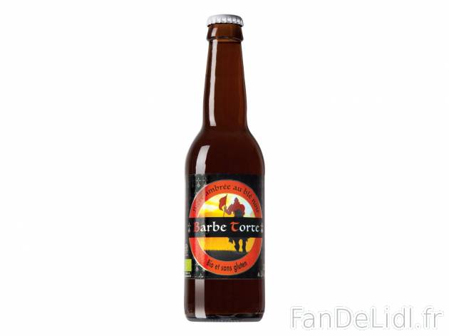 Barbe Torte ambrée BIO1 , prezzo 1.19 € per 33 cl 
-  5,4 % Vol.
-  Sans gluten !
