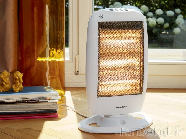 Radiateur halogène , le prix 19.99 € 
- 3 niveaux de puissance : 400 W, 800 ...