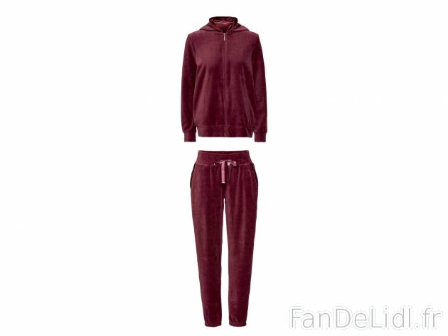 Ensemble détente en velours , le prix 14.99 € 
- Ex. 80 % coton et 20 % polyester
- ...